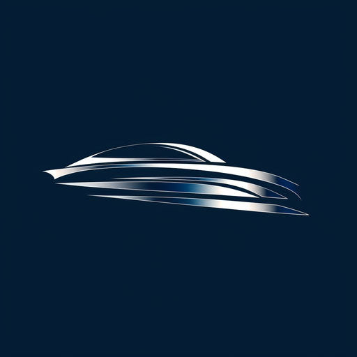 Corporate car logo with clean lines and metallic finish on navy background