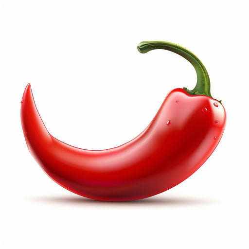 Realistic chilli clipart on white background, smooth gradients