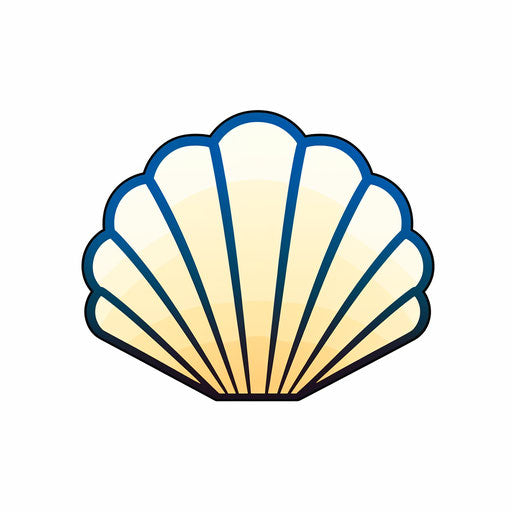 Minimalist clam illustration on white background