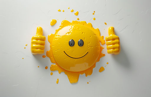 Yellow joy with thumbs up