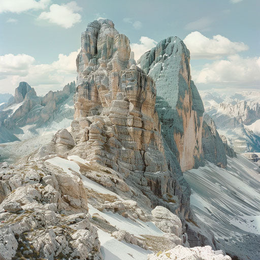 Classic hyperrealistic photo of the dolomite mountains