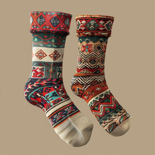 Socks clipart in photo realistic quality on flat beige background