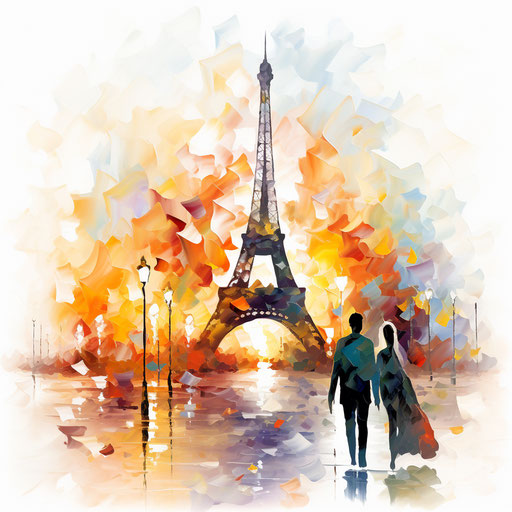 Impressionistic Art clipart on white background