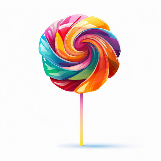 Illustration of a lollipop in the style of Chiaroscuro Art, on white background
