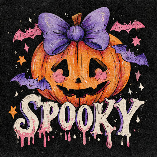 Playful Halloween illustration featuring a cheerful pumpkin