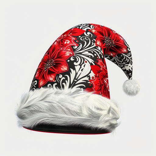 Realistic Santa hat clipart on flat white background