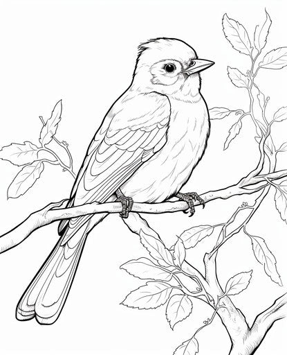 Bird on a coloring page