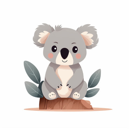 Koala clipart in the Minimalist style, on white background