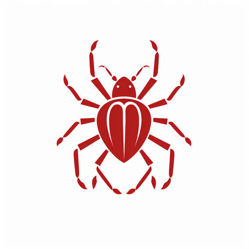 Minimalist Tick Clipart on White Background