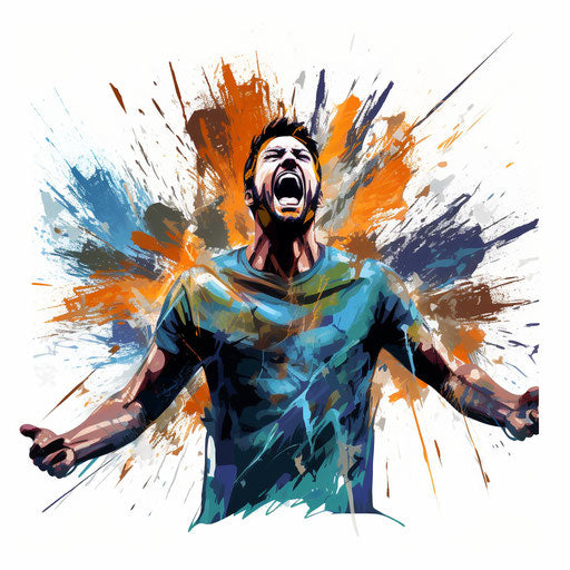 Scream clipart in the style of Impressionistic Art, on white background