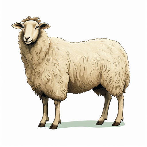 Sheep clipart in the style of Chiaroscuro Art, on white background