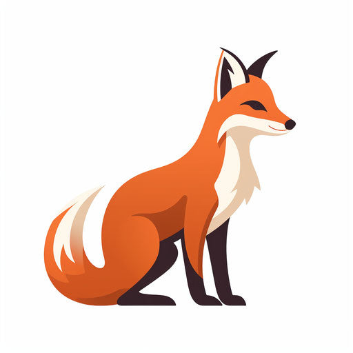 Fox illustration in the minimalist style, on a white background