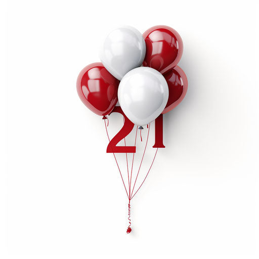 Happy New Year Clipart 2024 in Minimalist Style on White Background