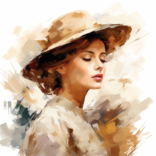 Tranquil clipart in the style of Impressionistic Art, on white background