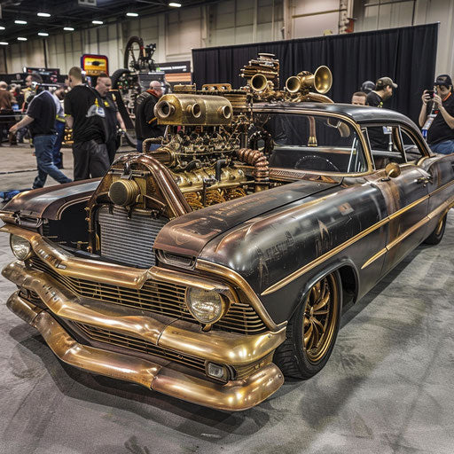 Steampunk 1967 Chevy Bel Air with brass accents