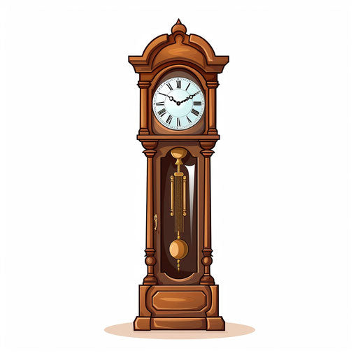 Minimalist-style grandfather clock illustration