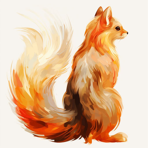 Tail sketch in the style of Oil painting, on a white background