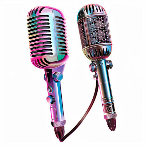 Karaoke clipart in a photo realistic style on flat white background