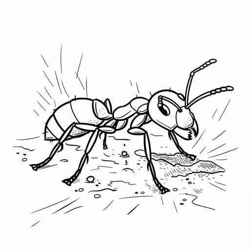 Ant carrying a grain of sand to its nest