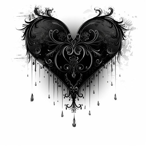 Black heart embellished with delicate lace