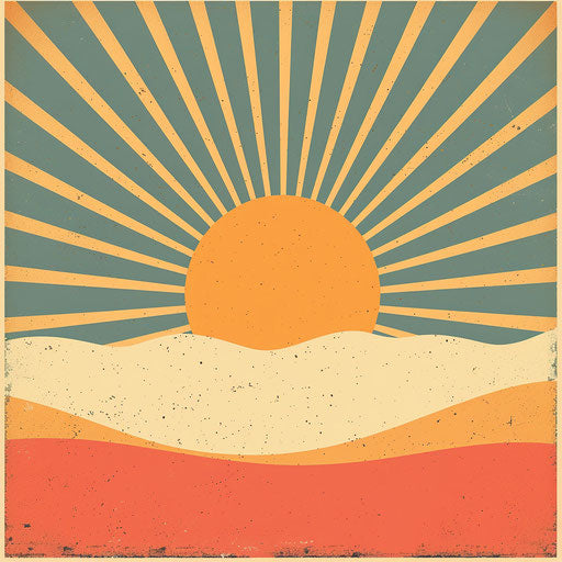 Sunny clipart with flat random background and delicate lines