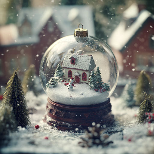 Christmas ball turned into miniature snow globe with snowman