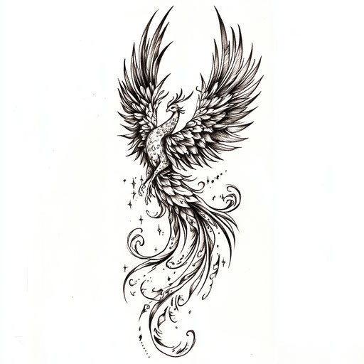 Elegant phoenix tattoo on forearm for females