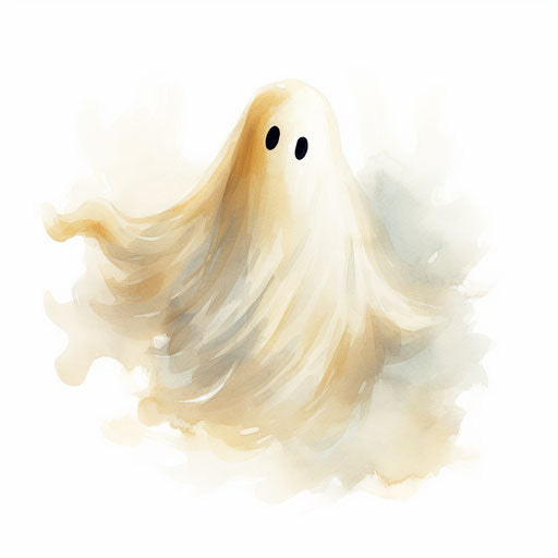 Cute ghost clipart in Impressionistic Art style