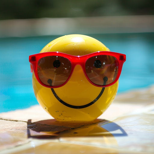 Smiley face with red sunglasses for Instagram stock photo