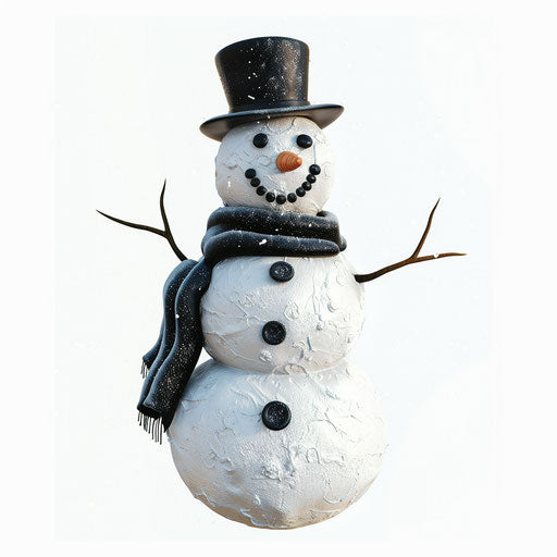 Snowman clipart in photo realistic style