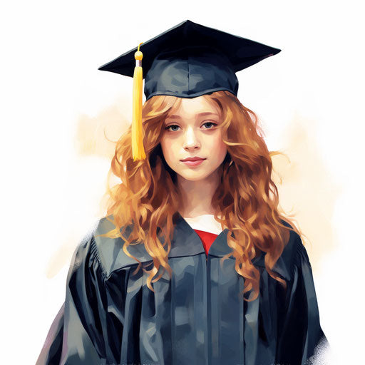 Class of 2024 artwork in the Oil painting style, on white background