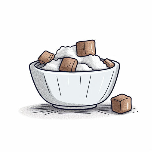 Minimalist sugar illustration on white background