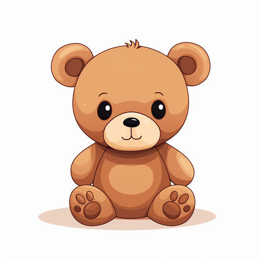 Minimalist teddy bear on white background