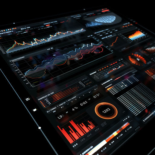 Digital dashboard tracking portfolio performance in pictures of finance