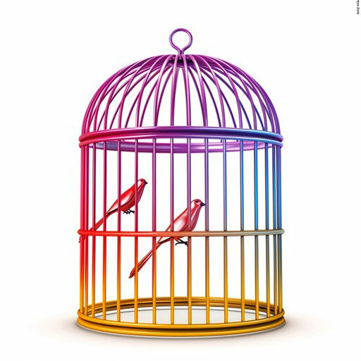 Cage clipart in a photo realistic style on white background