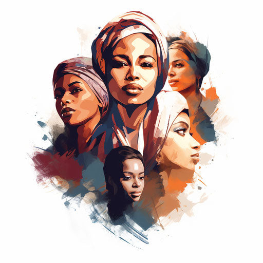 Diversity clipart in the style of Chiaroscuro Art, on white background