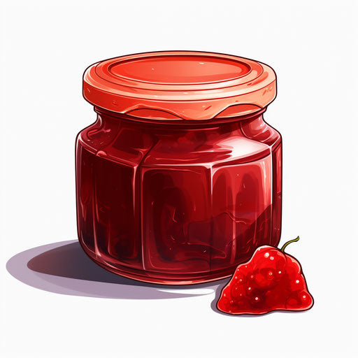 Jam illustration in the style of Chiaroscuro Art, on white background