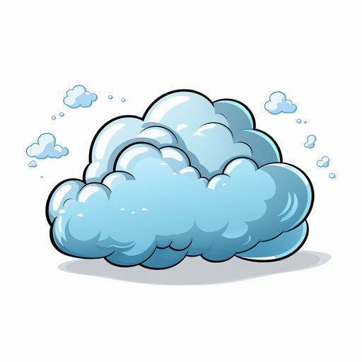 Cloud cartoon in the style of Chiaroscuro Art, on white background