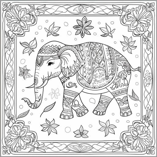 Decorated elephant for Diwali with intricate patterns
