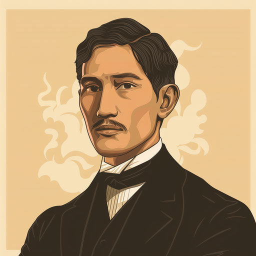 Jose Rizal Clipart with Flat Random Background
