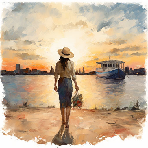 Goodbye clipart in the style of Impressionistic Art, on white background