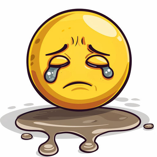 Sad face with tears under sunglasses