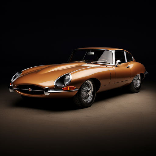 Jaguar E Type car champagne color