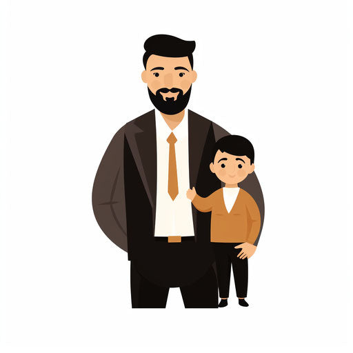 Father clipart in the style of Minimalist, on white background