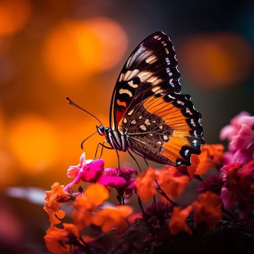 Butterfly resting on a pink flower