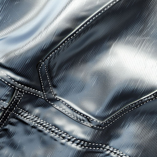 Flat metallic silver background with realistic jeans clipart