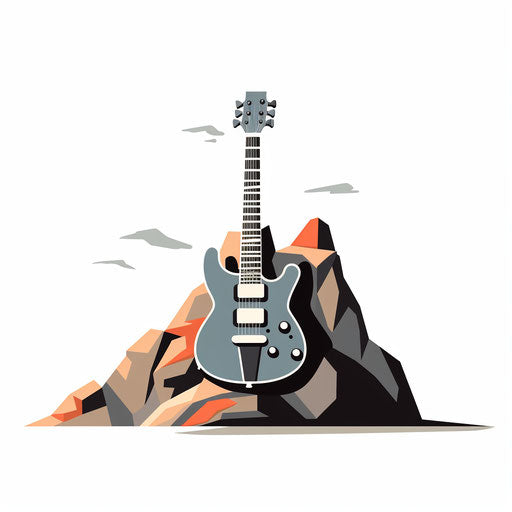 Minimalist style rock clipart on white background