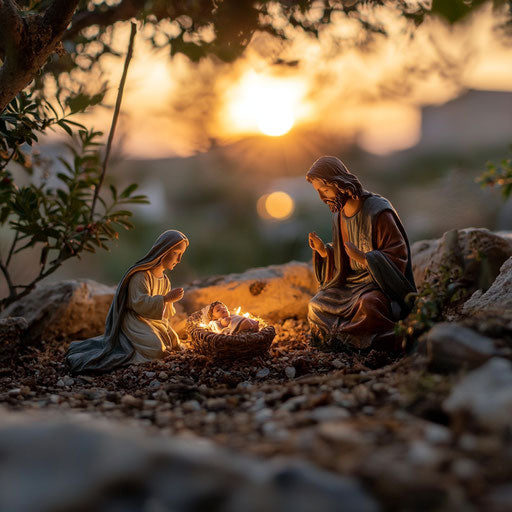 Nativity scene at dawn