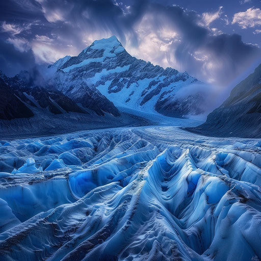 New Zealand's glaciers with stunning blue ice formations