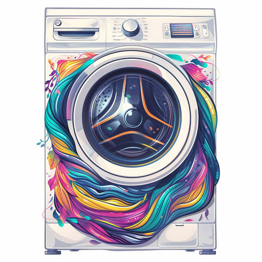 Realistic photo-style clipart of washing machine